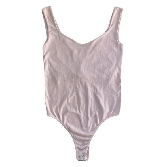 Intimately Free People Ballet Bodysuit Light Pink Sleeveless V-Neck, Small #312 - Picture 2 of 6